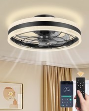 Ventilatore da Soffitto Led Con Illuminazione Plafoniera Silenzioso Telecomando Timing