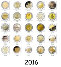 2 Euro 2016 Commemorativi - Tutti i Paesi Disponibili