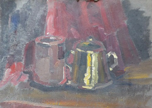 Vecchio quadro olio vintage - olio,