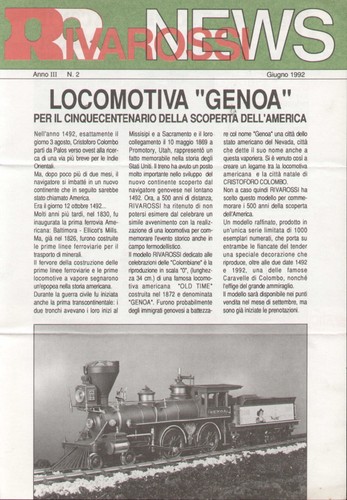 Catalogo rivarossi news 1992 - catalogo,