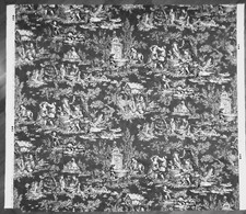 Pierre Frey - Satin Coutances negatif F2430 3 - Toile de Jouy