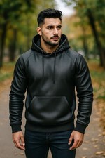 Felpa uomo nera premium fatta