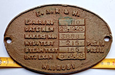 Ferrovie e porti dell'Africa orientale - piastra di prova caldaia -