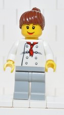 Lego chef019 Cuoco Chef Pizzaiolo Donna capelli coda set 7641 anno 2009