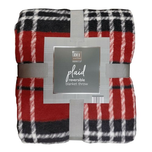 Coperta pile tartan - tartan, rosso