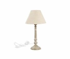 Lampada stile Shabby Chic in legno con paralume in stoffa