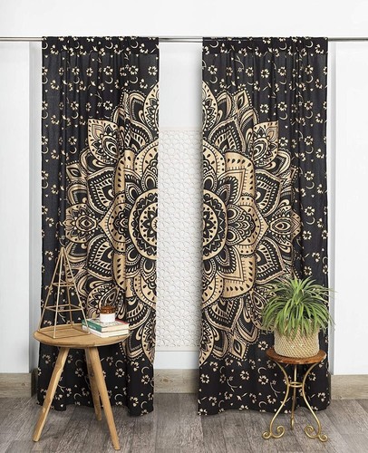 Tende mandala nere oro - mandala,