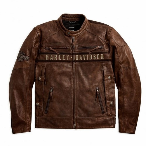 Giacca pelle moto uomo retrò - pelle,
