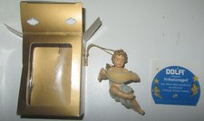 Addobbo Decorazione DOLFI Italy Bolzano Angelo BLU In Legno Wood Handcrafted