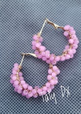 Orecchini cerchio rosa - orecchini,