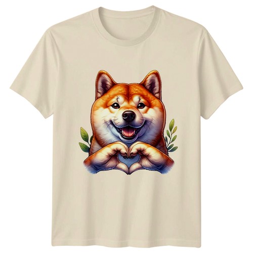 Maglietta shiba inu mani - mani, cuore