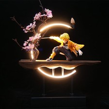 Statuina Demon Slayer Zenitsu Agatsuma Figura Luce LED Anime Regalo da Collezione