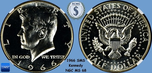 1966 sms kennedy mezzo dollaro - mezzo,