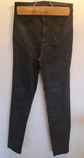 Calzedonia Moto Jeans TG S Nero Sigaretta SLIM Elasticizzato Cera Denim Bodycon Pantaloni