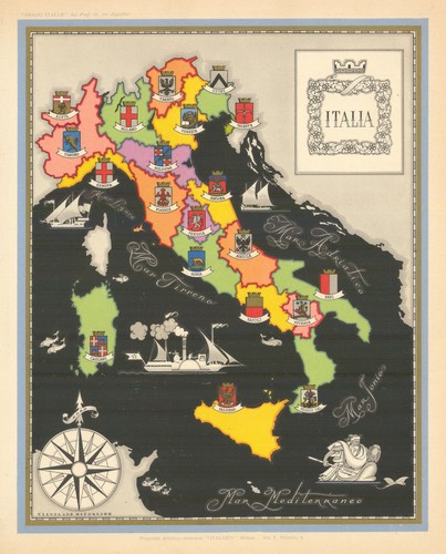 Italia italy pictorial map - italia,