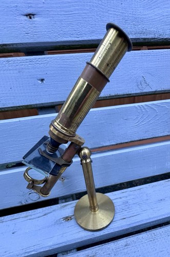 Vintage brass microscope for - vintage,