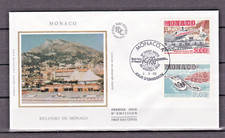 MONACO BUSTA 1° GIORNO 1990 N. 1736/37 ELIPORTO MONACO-STATO TB-VSCAN-