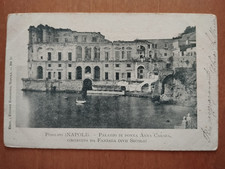 NAPOLI -POSILLIPO PALAZZO DONNA ANNA CARAFA  1900 VIAGG. CARTOLINA D'EPOCA