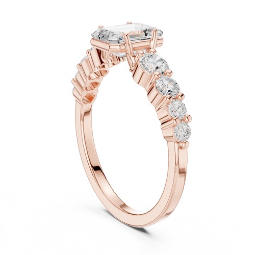 Anello con diamanti - , coltivati