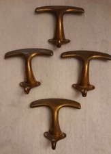 4 ATTACCAPANNI  OTTONE, BRASS COAT HANGERS ANNI 50 ITALIAN DESIGN