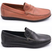 Mocassini da uomo estivi scarpe in vera pelle slip on sportivi nero marrone