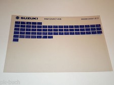 Catalogo Ricambi Microfich Per Suzuki RM 125 Anno 2008