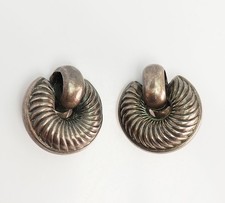 Orecchini Clip On Astratti In Argento Sterling Vintage Moderno Rari Di Monet