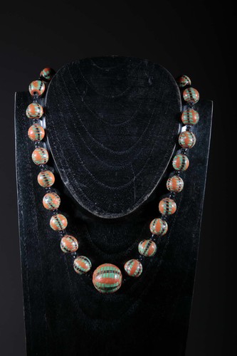 Collana perle terracotta - collana, in