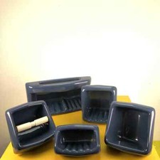 accessori bagno anni 50/60 in terracotta smaltata, 5 pezzi