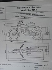 VELOMOTOR TESTI CAR CROSS 50 cc 1976 SCHEDA Originale Omologazione ASI FMI MCTC