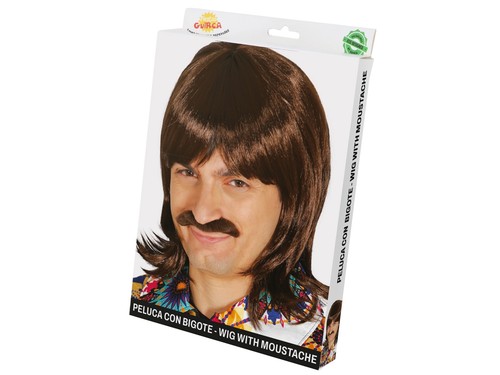 Parrucca uomo con - con, baffi