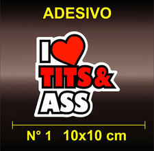 Adesivi Sticker I LOVE TITS ASS | YouPorn Brazzers Sexy Hot FAKE TAXI PORNHUB