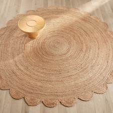 Tappeto rotondo intrecciato a mano 100% iuta naturale tappeto zona fattoria design capesante