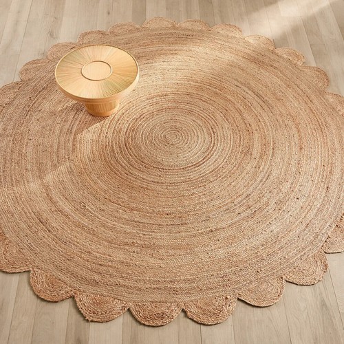 Tappeto rotondo intrecciato - , a