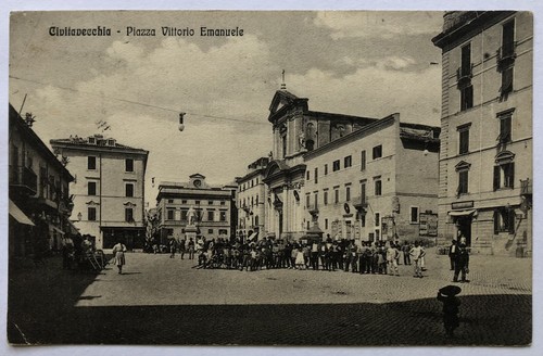 Cartolina civitavecchia piazza - civitavecchia,