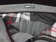 pantalone uomo altatensione taglia 48 grigio con risvolto scozzese