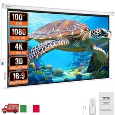 Schermo Telo Proiettore Proiezione Motorizzato Elettrico 100 Pollici 4K 16:9