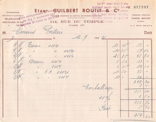 1942 etab guilbert - 1942, routit