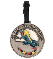 Mazza da golf Rio Mar vintage etichetta da golf in metallo lucertola geco colorata