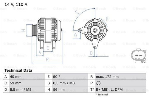 Alternatore bosch 986 045 - 0,