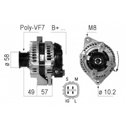 Alternatore eb1037s - alternatore,