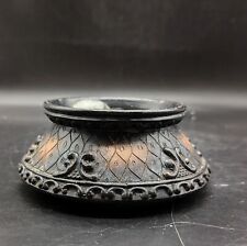 Vaso Squat Nero Vintage Firmato GIALLETTI Pimpinelli Deruta Italia Vaso 6"