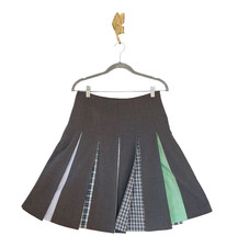 Gonna a sorpresa plissettata Elevenses Anthropologie 4 quadri ciliegia preppy accademia