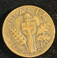 Moneta 10 centesimi del 1939