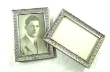 COPPIA DI VECCHIE CORNICI ARGENTO 800 STILE IMPERO VINTAGE PORTA FOTO PORTAFOTO