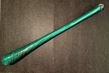 PENDENTE GOCCIA GRANDE, IN VETRO DI MURANO SOFFIATO, H 600 mm, VERDE / ORO