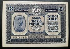 BUONO CASSA VENETA DEI PRESTITI 10 LIRE  1918 SPL COME DA FOTO NATURALE 