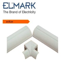 CANALINA ANGOLARE 23X23mm 2mt IN PVC CON COPERCHIO E  ACCESSORI GIUNTO TAPPO ...