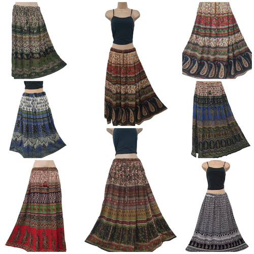 Maxi gonna boho stropicciata