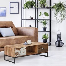 Tavolino con 2 cassetti legno